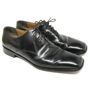 Paolo De Marco Black  Plain Toe Square Toe Oxfords  Mens Size US 11.5 M defect